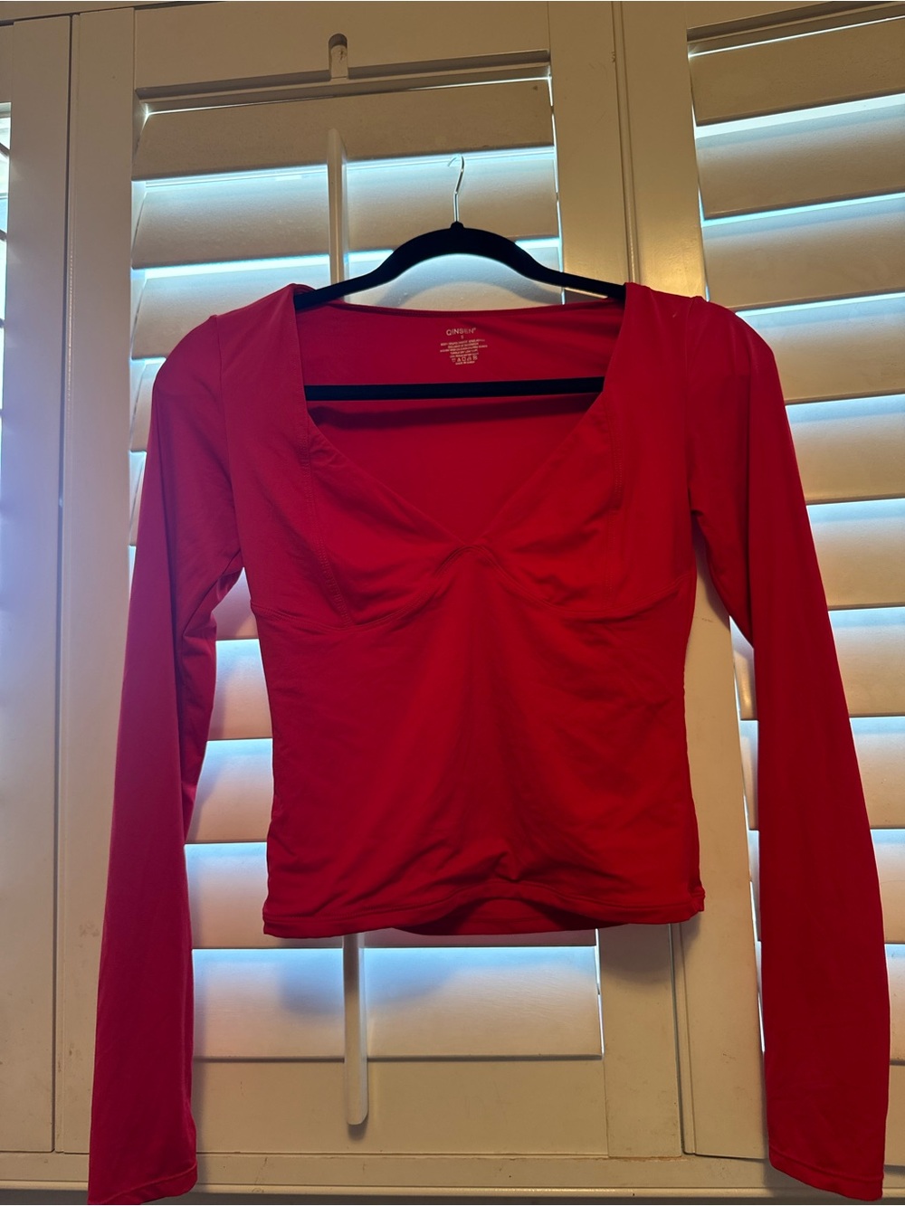 Red Long Sleeve Top